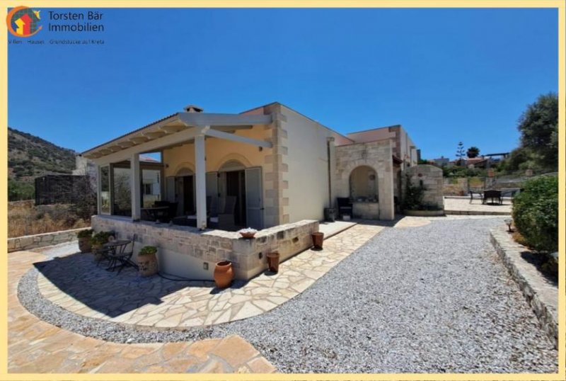 Drapanos Kreta, Drapanos Freistehender Steinbungalow mit 3 Schlafzimmern und 2 Bädern, großem Garten und Meerblick. Haus kaufen